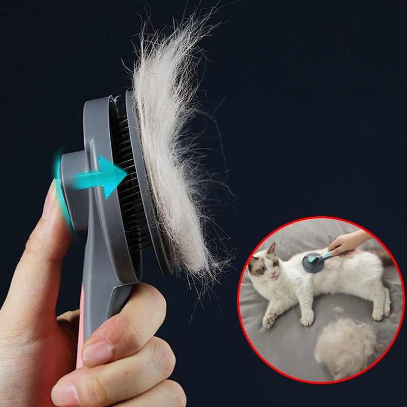 Cat Comb Dog Hair Remover Brush Pet Grooming Slicker Comb Removes Tangled Self Cleaning Pet Supplies Accessories-2