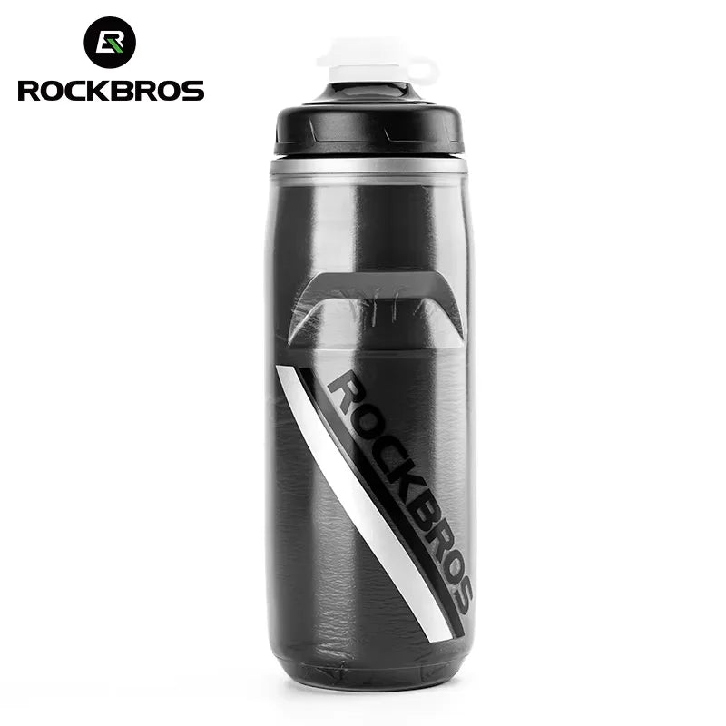 ROCKBROS Local Shipping 620ml Bike Water Bottle Cold Water Insulated Thermal Silicone Cycling Bottle Fitness Outdoor Portable Bicycle Water Kettle