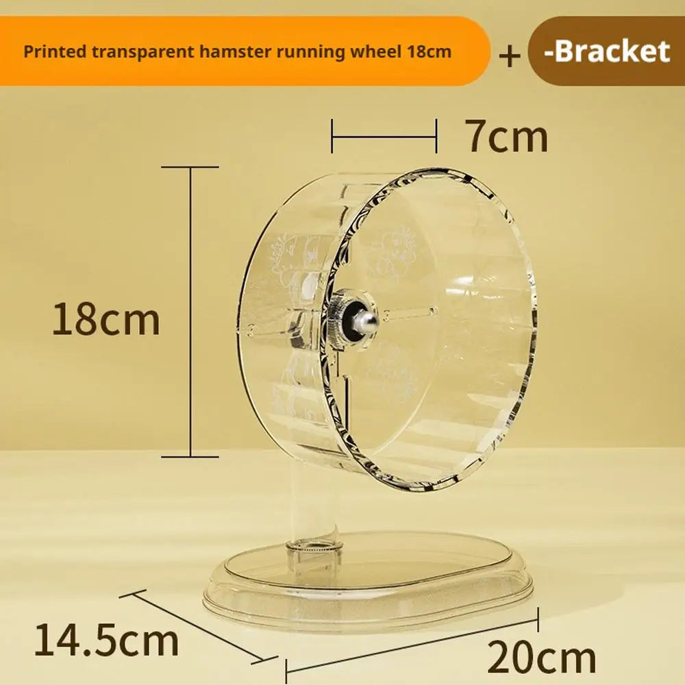 Hamster Transparent Running Wheel Toy For Hamster Quiet Running Exercise Toy Easy To Disassemble And Clean Pets Accessories - PrimeNest