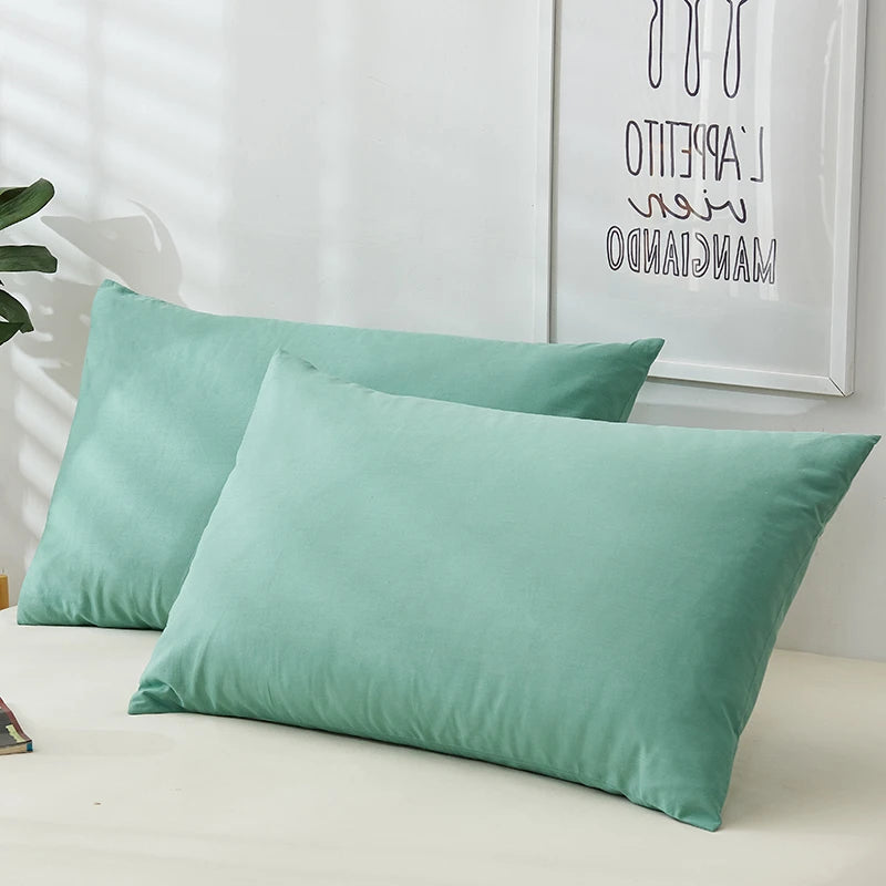 Cotton Pillowcase High-Quality Envelope Pillowcover Solid Color Bedding Sleep Pillow Case 40x40 50x90 Cushion Cover