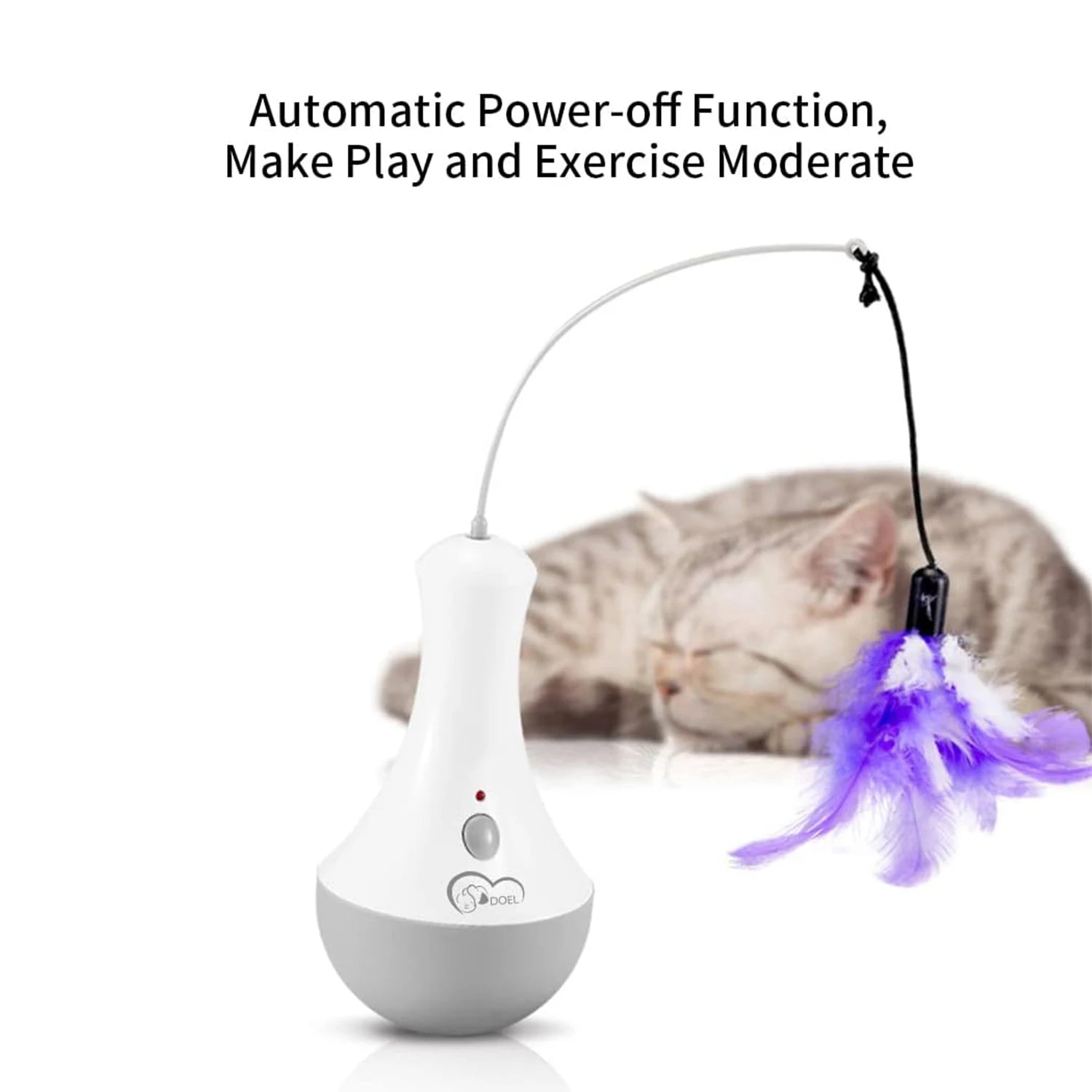 DOEL Cat Interactive Toys Funny Feather Kitten Teaser Indoor Play Automatic Toy Gift Cat Feather Toy - PrimeNest