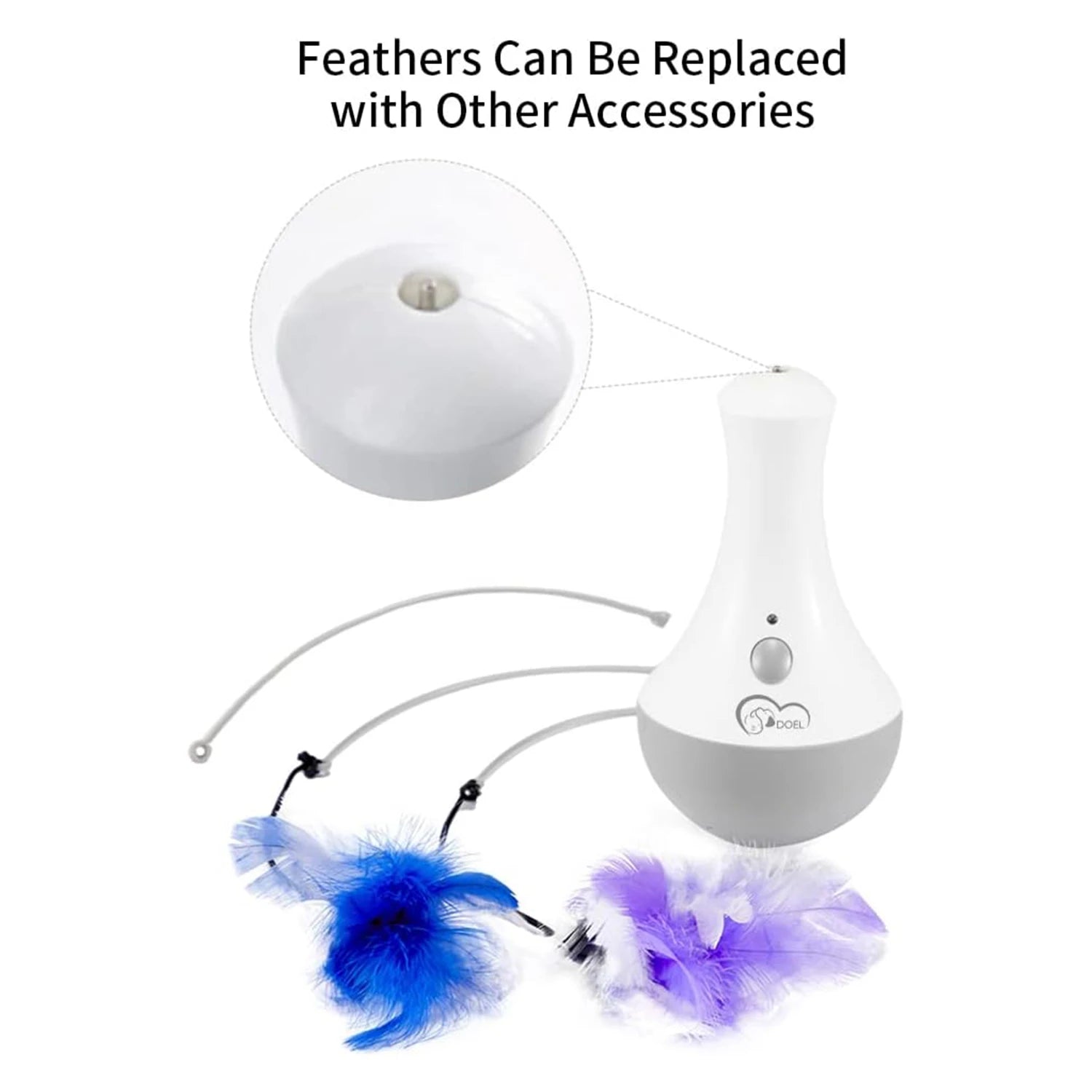 DOEL Cat Interactive Toys Funny Feather Kitten Teaser Indoor Play Automatic Toy Gift Cat Feather Toy - PrimeNest