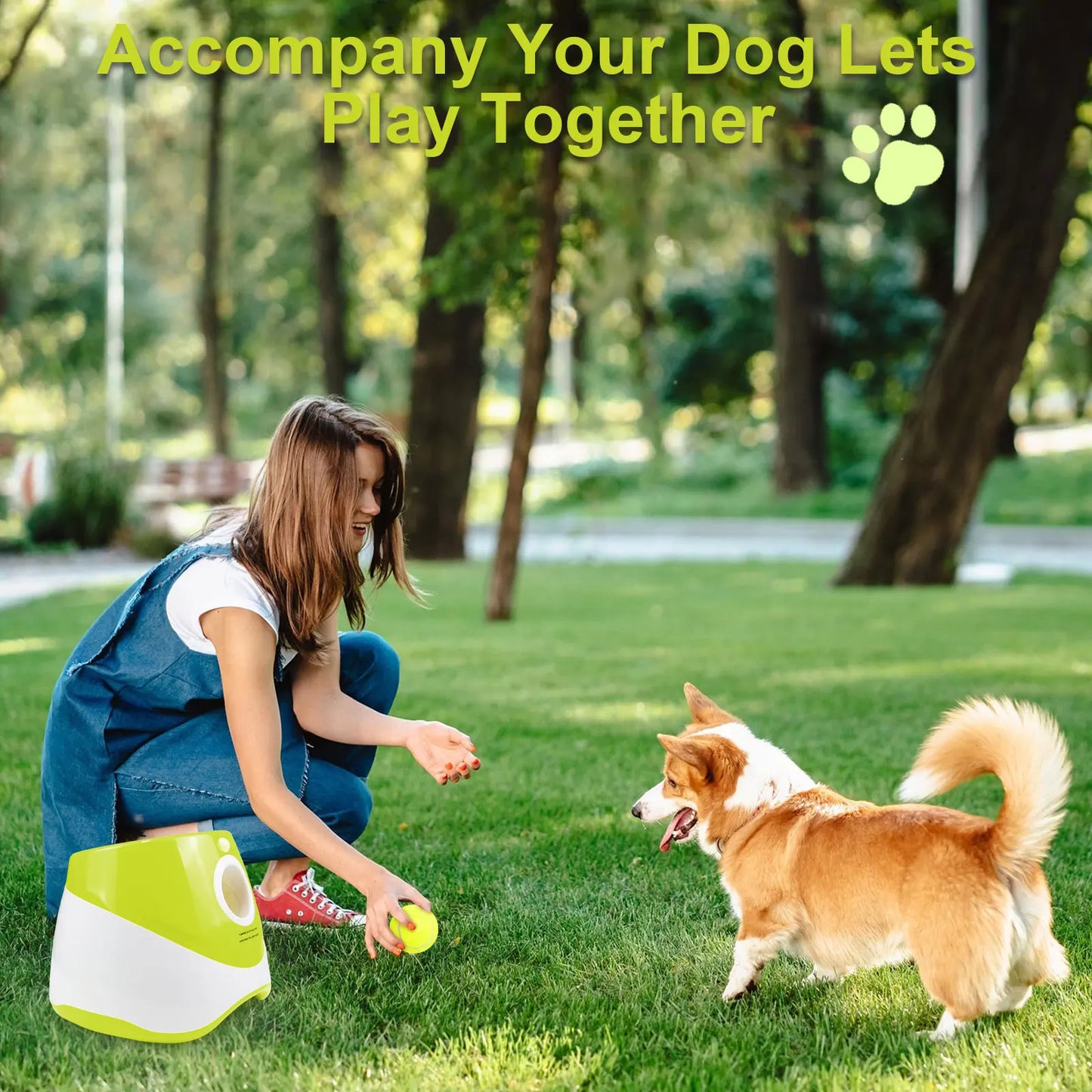 Automatic Dog Ball Launcher Toys for Small Dogs Rechargeable Tennis Ball Thrower 3 Distances, Interactive Pet Fetch Toy for Play