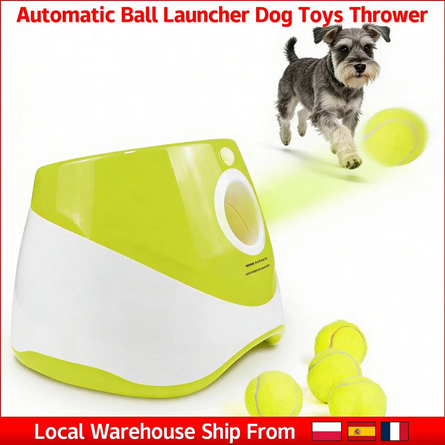 Automatic Dog Ball Launcher Toys for Small Dogs Rechargeable Tennis Ball Thrower 3 Distances, Interactive Pet Fetch Toy for Play