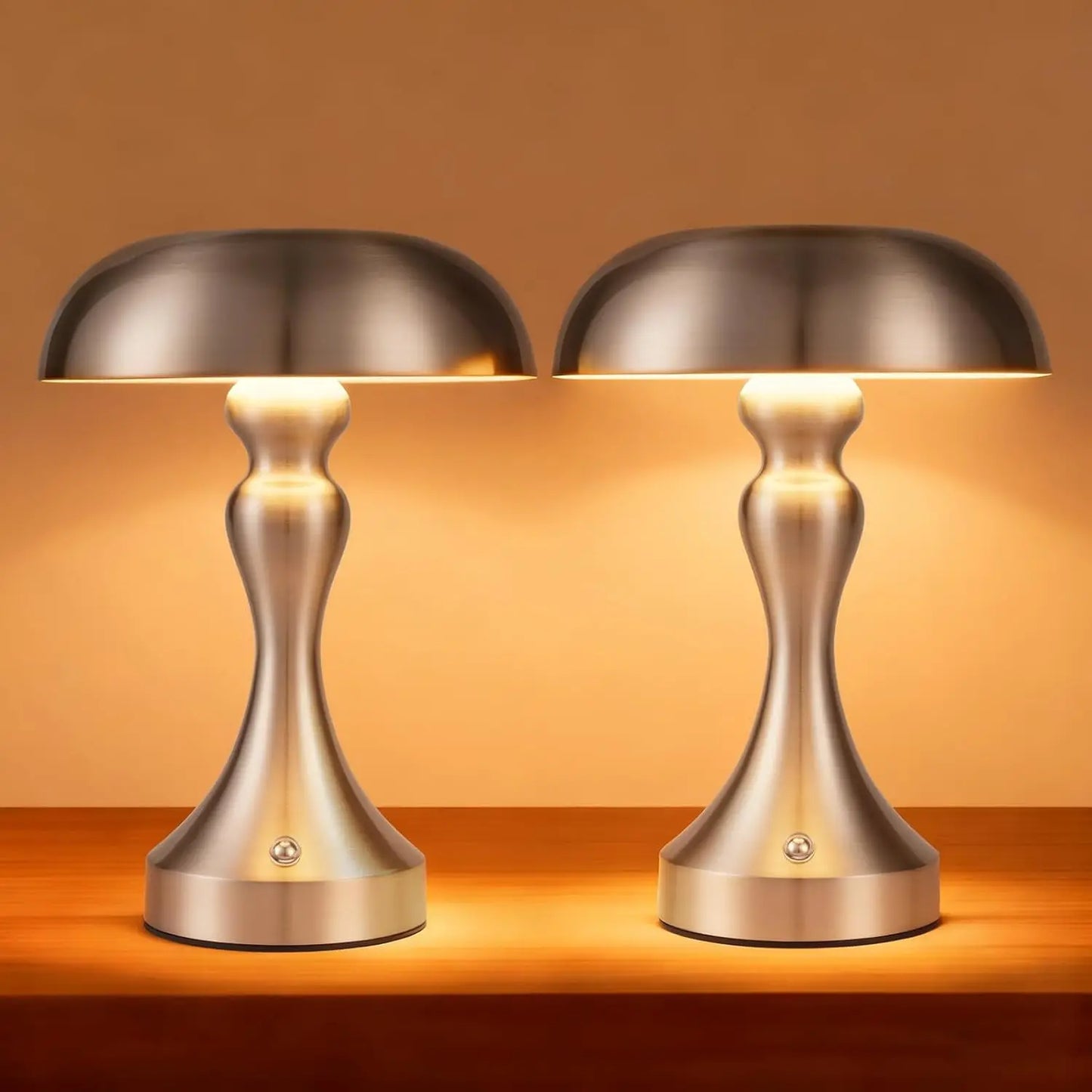 Table lamp, wireless battery-powered bedside lamp, LED table lamp, touch‑dimmable, retro vintage lamp with USB rechargeable nickel battery, table lamps for windowsill, living room, bedroom