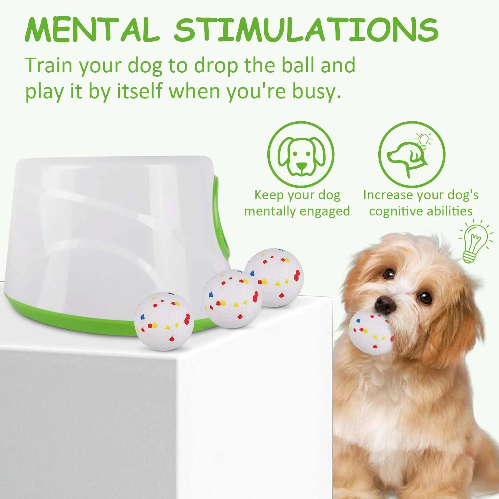 Automatic Dog Launcher Tennis Ball Throwing Machine Interactive Dogs Chase Toy Rechargable Catapult Pet Training Toy with 3 Ball