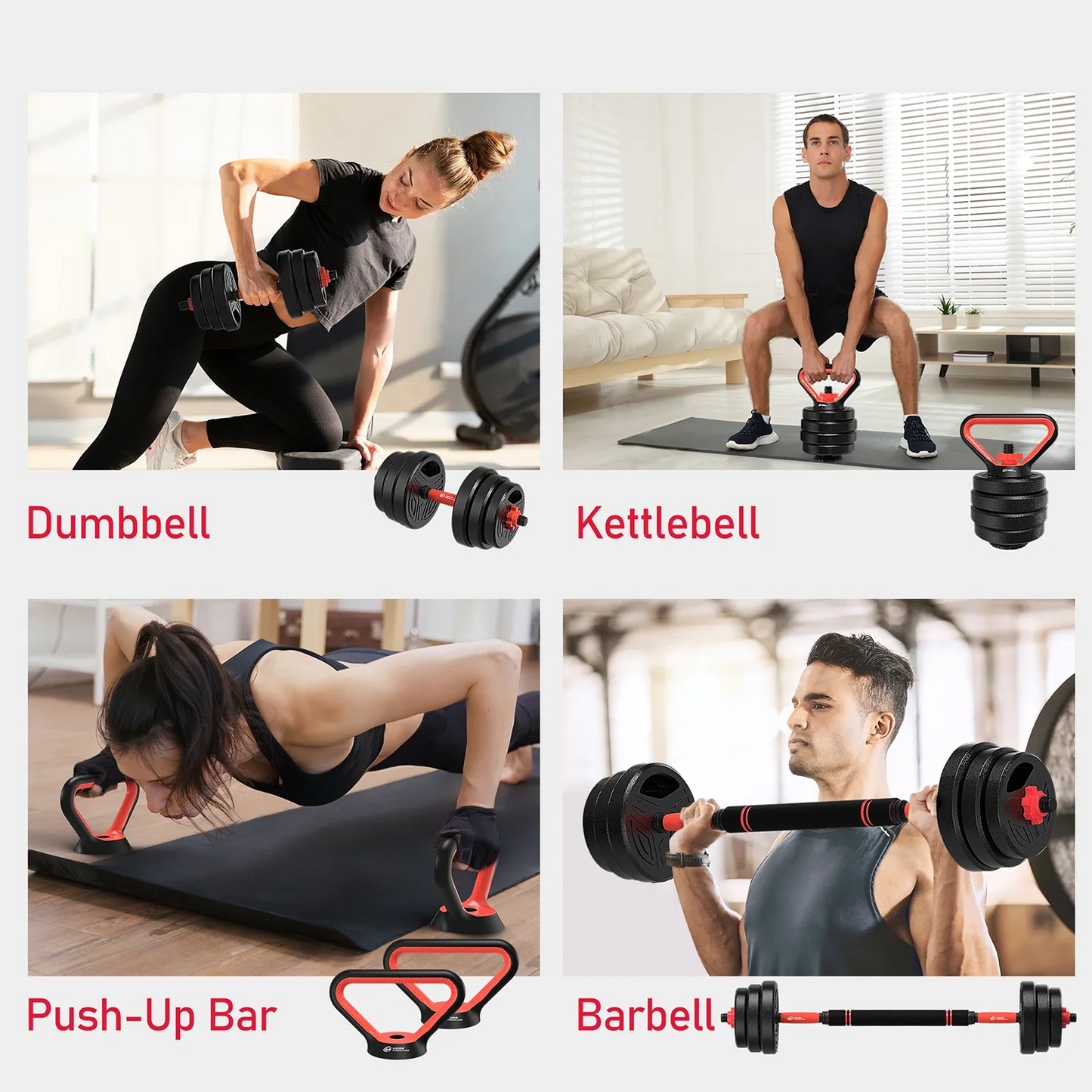 Adjustable 20kg Dumbbell & Barbell Set