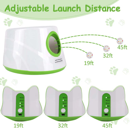 Automatic Dog Launcher Tennis Ball Throwing Machine Interactive Dogs Chase Toy Rechargable Catapult Pet Training Toy with 3 Ball