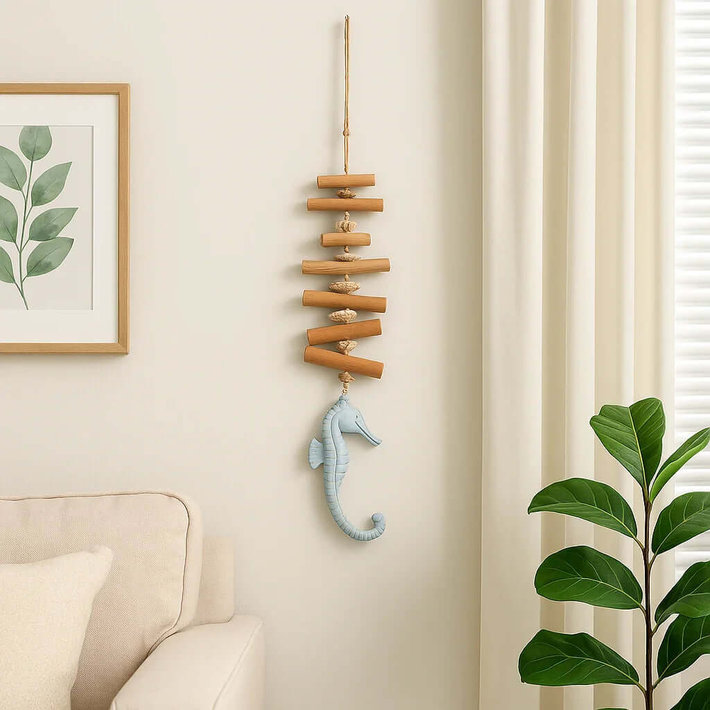 Driftwood seahorse wall decor Wooden Driftwood home decor Seahorse-2