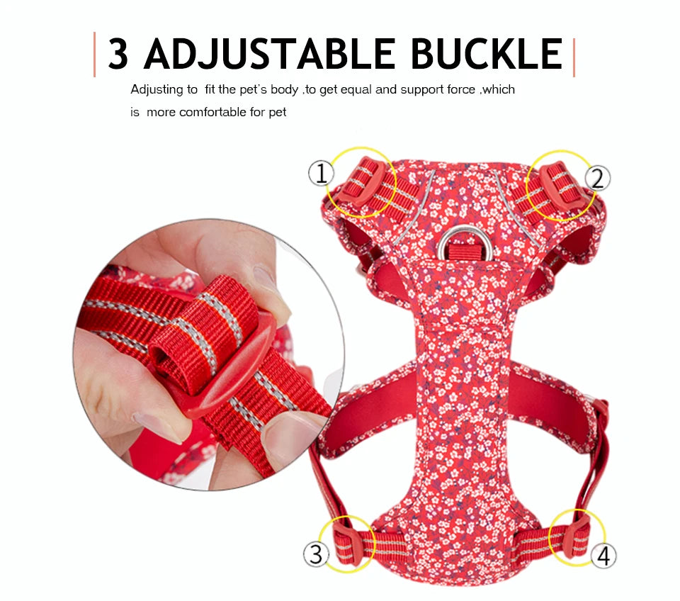 Truelove Floral Cotton Dog Harness Vest