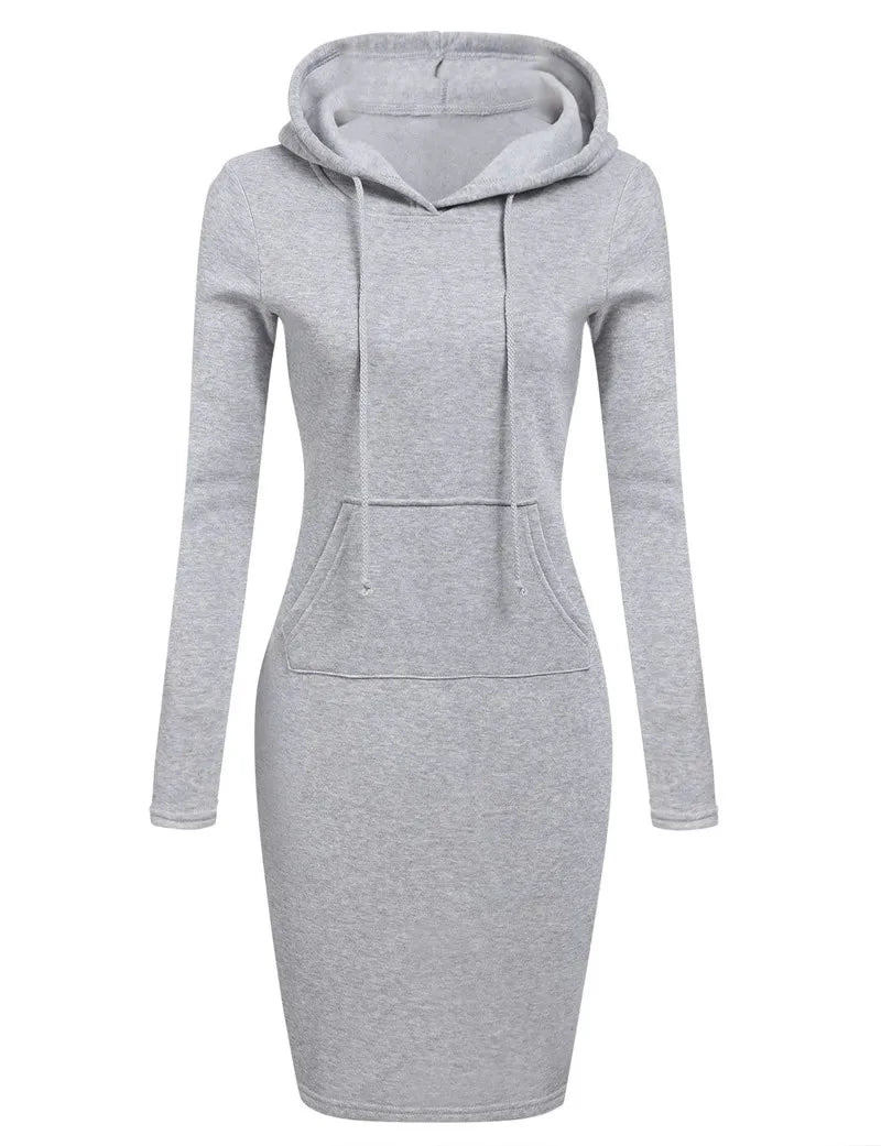 Ladies Dress Autumn Women Hooded Dresses Hoodies Women Sweatshirts Women Hoodies Dress Tops Ladies Clothing - PrimeNest