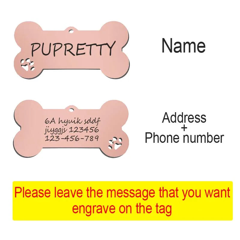 Personalised Stainless Steel Pet ID Tag