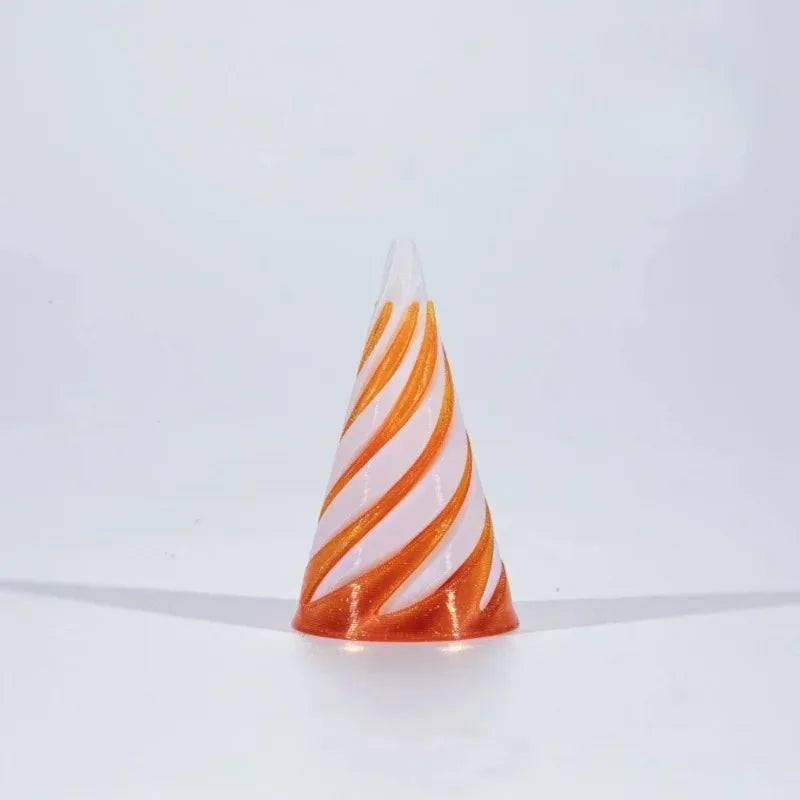 3D Printed Spiral Cone Pyramid Passthrough Sculpture Pass Through Pyramid Toy Mini Vortex Thread illusion Cone Spiral Ornament - PrimeNest