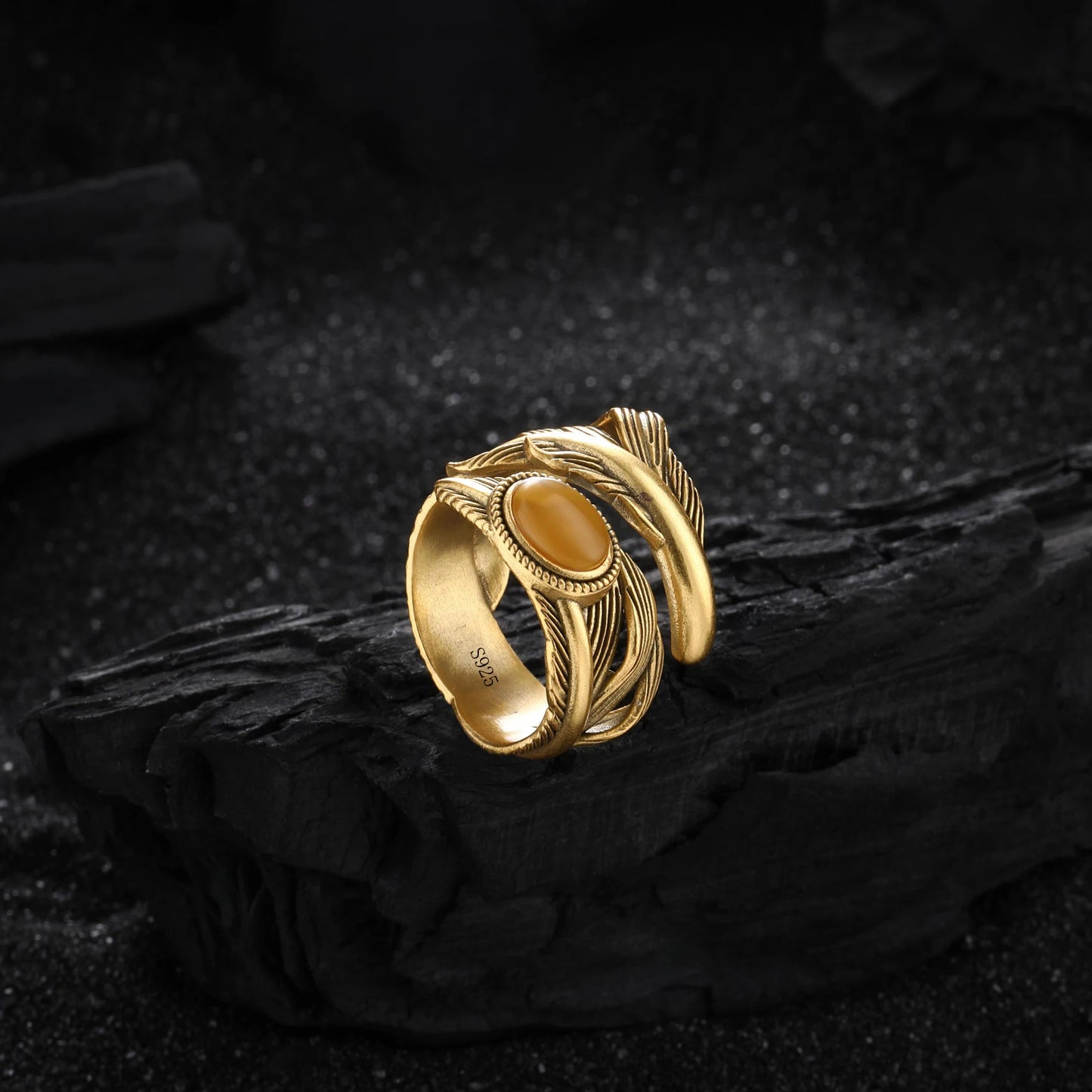 PANJBJ 925 Sterling Silver Hotan Jade Geometric Ring for Women Girl Adjustable Retro Delicate Jewelry Birthday Gift Dropshipping
