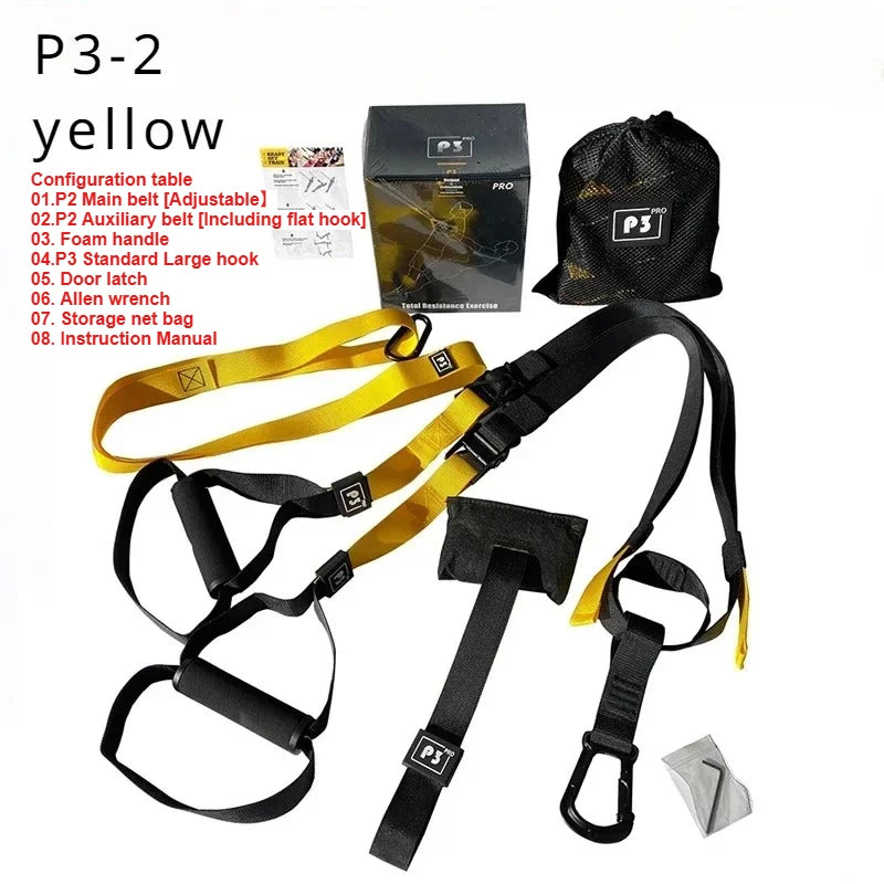 New 1 Set Suspension Training Strap Fitness Strength Power Suspension Trainer  Yoga Strap Wall Mount Professional Trx Tensioner - PrimeNest