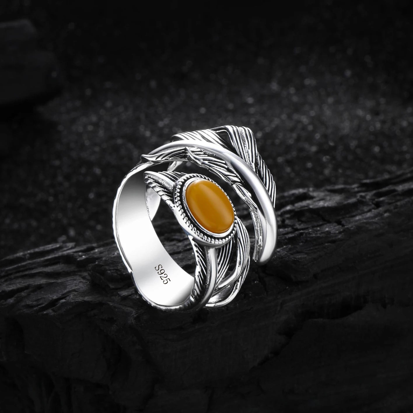 PANJBJ 925 Sterling Silver Hotan Jade Geometric Ring for Women Girl Adjustable Retro Delicate Jewelry Birthday Gift Dropshipping