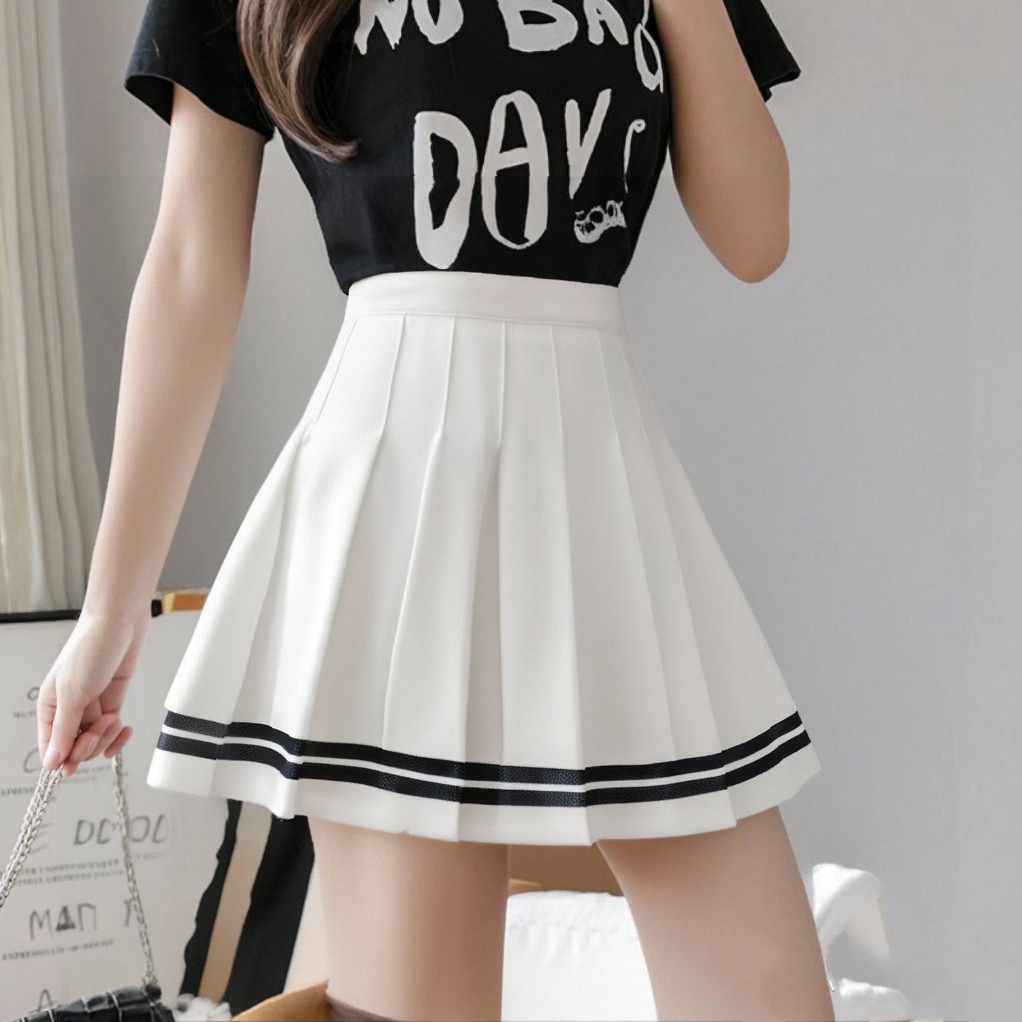 Women's Pleated A-Line Mini Skirt