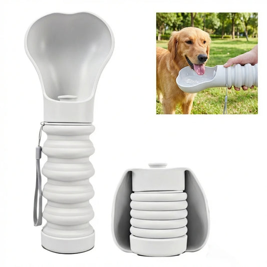 Collapsible Dog Water Bottle with Bowl, Portable Pet Travel Water Dispenser, Leak Proof Outdoor Drinking Cup for Dogs