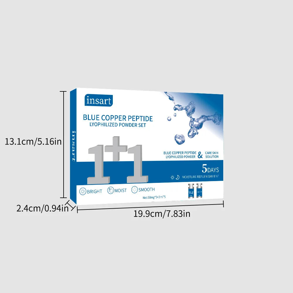 Blue Copper Peptide Lyophilized Powder Set Moisturzing Whitening Face Serum Anti Wrinkle Smooth Tender SkinCare Brighten Essence - PrimeNest
