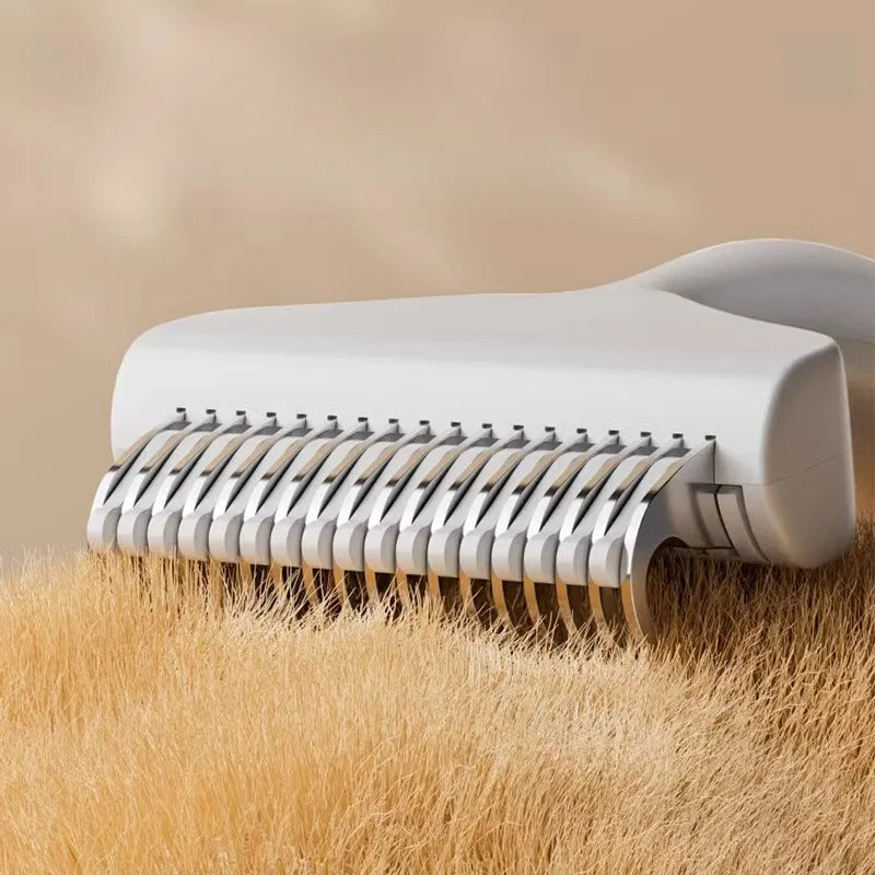 Pet Hair Removal Comb Curved Stainless Steel Teeth for Dogs Cats Detangling Brush for Long Thick Hair Professional Grooming Tool - PrimeNest