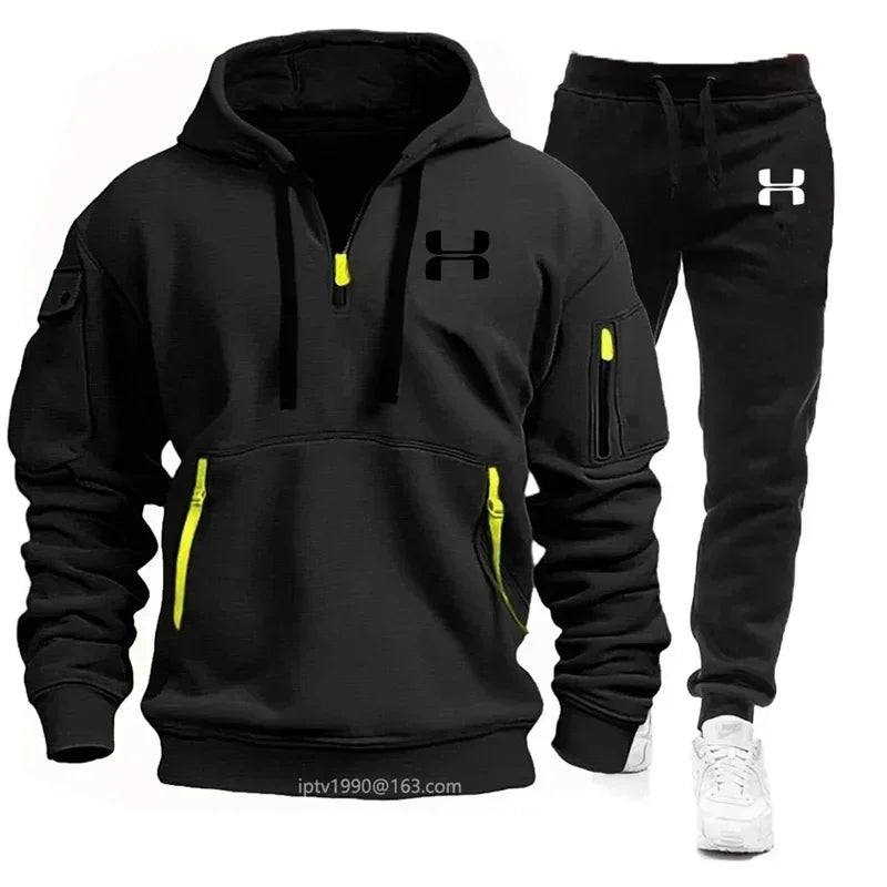 Men's Zip Hoodie & Jogger Fitness Set