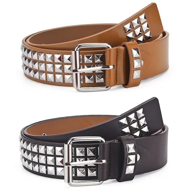 Y2K Punk Pyramid Rivet Belt