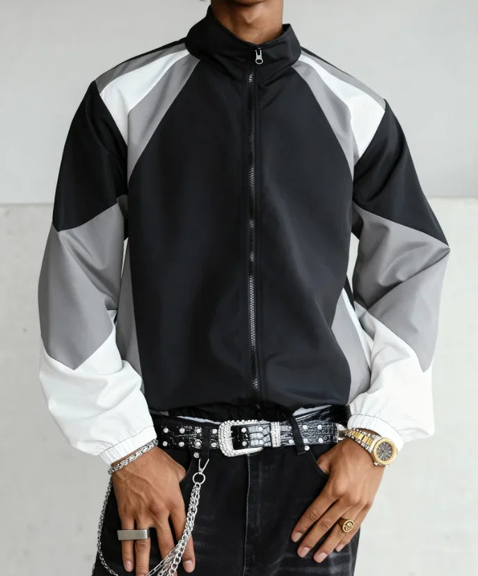 Men's Colour-Block Windproof Jacket