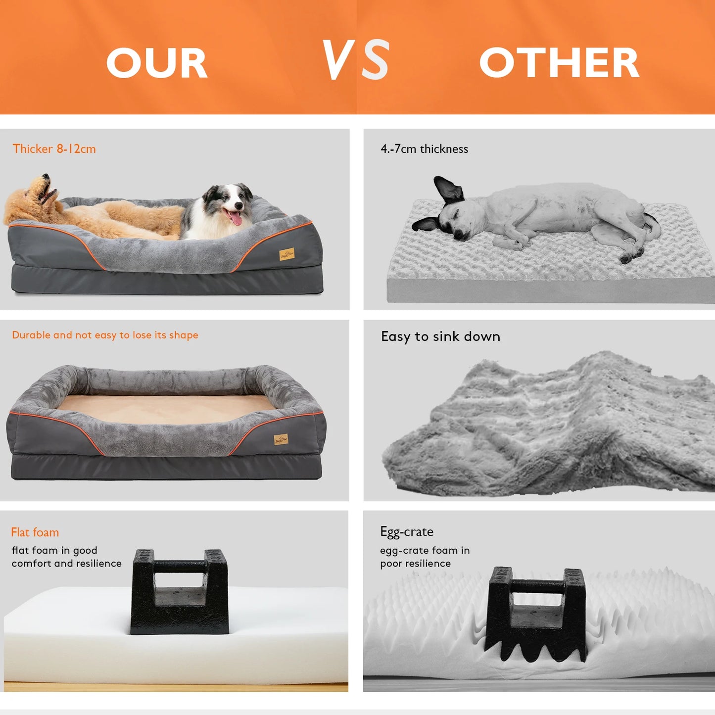 BINGOPAW Large Dog Bed with Washable Cover