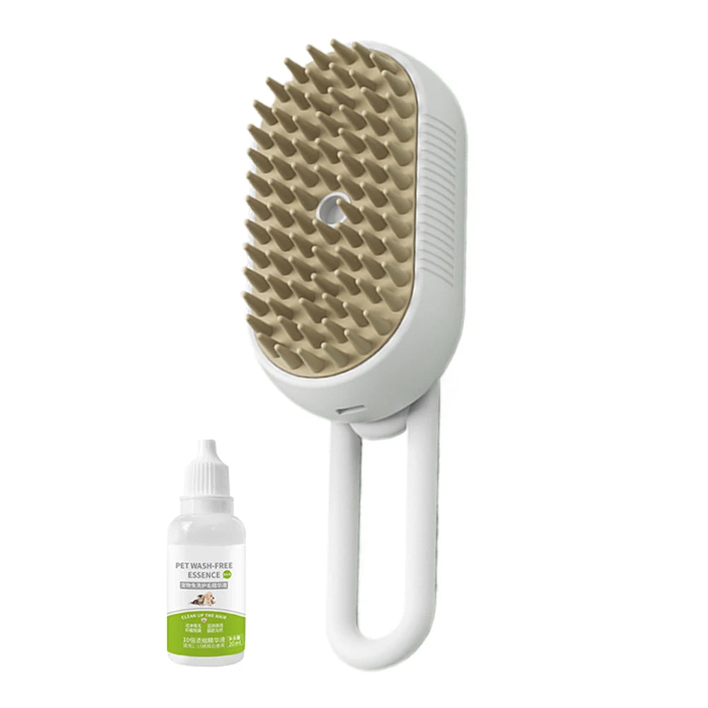 3-in-1 Dog Hair Brush Cat Hair Brush Electric Pet Cleaning Brush Steam Spray Brush Massage Hair Removal Comb Anti Flying Brush - PrimeNest