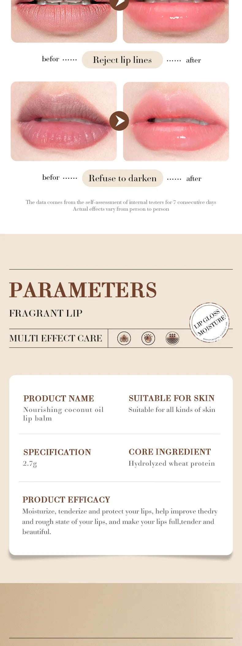 Coconut Lip Balm - Lasting Nourishment and Moisture for Men and Women - Daily Care Lip Balm - PrimeNest