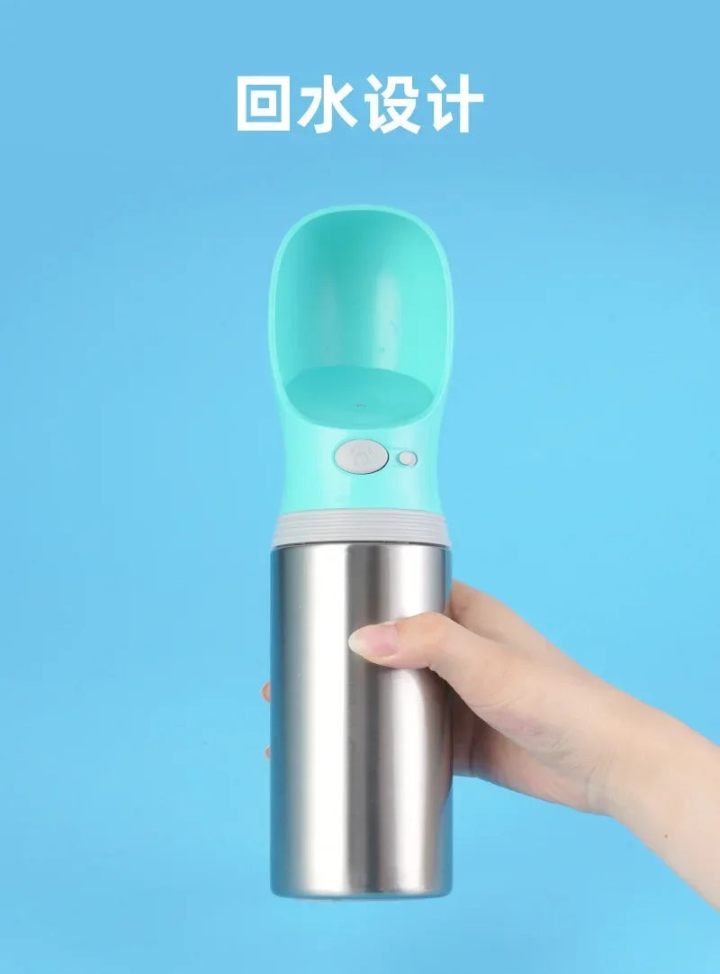 Double-layer 304 Stainless Steel Pet Thermos Cup, Outdoor Portable Water Bottle for Cats and Dogs