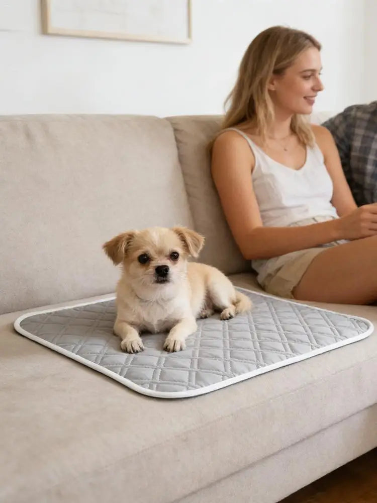 Cooling Pad for Dog Sweat Absorbent Sleeping Rug 45x35cm Soft Self Cooling Pet Mat for Small Medium Large Dog Kitten Crate - PrimeNest