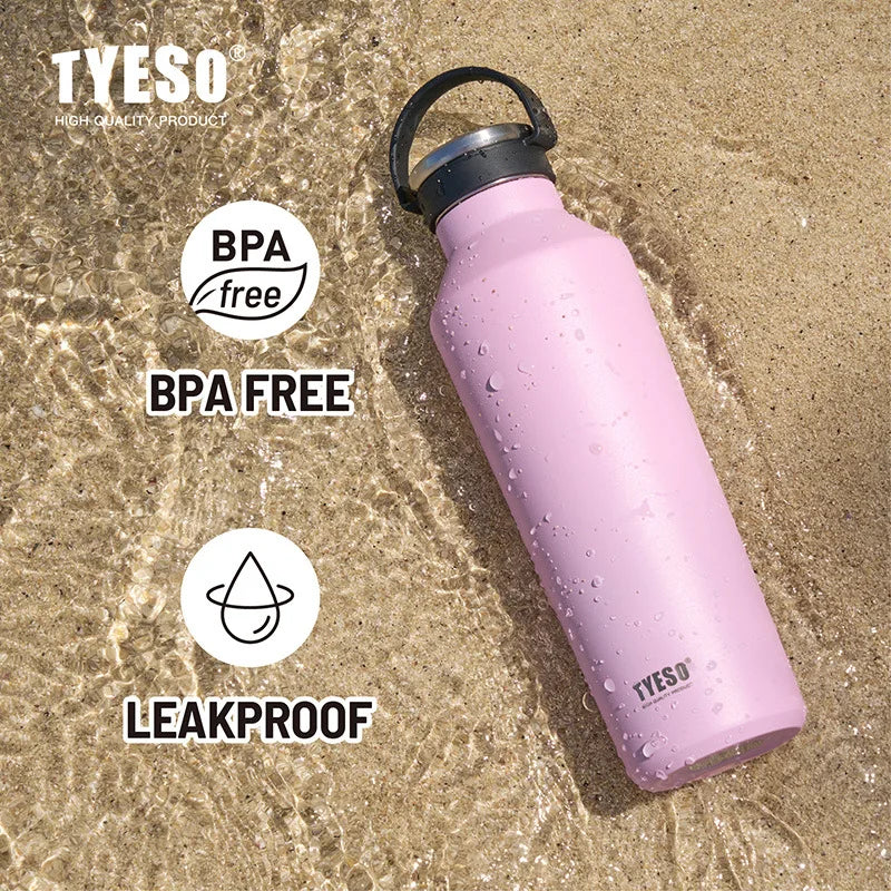 TYESO Cold Insulation Tumbler 304 Stainless Steel Summer Outdoor Sports Climb Vacuum Water Bottle Portable Handheld Cup for Car