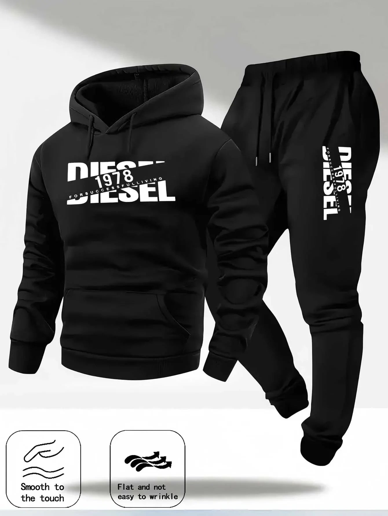 2025 popular autumn and winter new hooded sportswear sportswear fashion hooded sportswear casual sportswear and pants two in one - PrimeNest