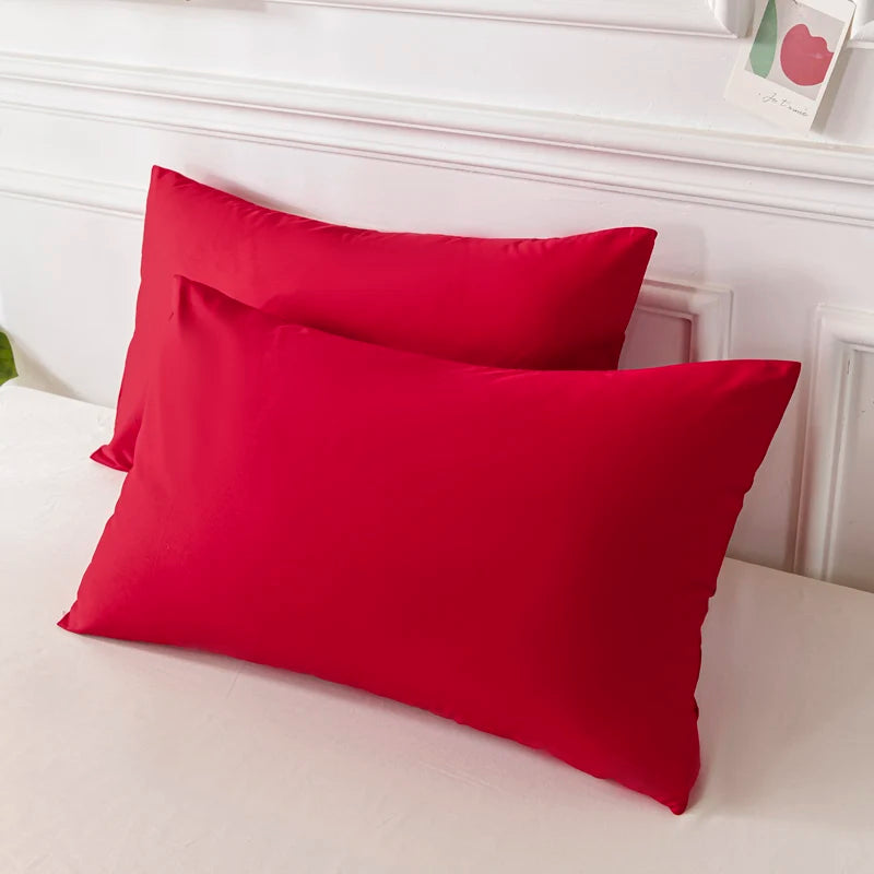 Cotton Pillowcase High-Quality Envelope Pillowcover Solid Color Bedding Sleep Pillow Case 40x40 50x90 Cushion Cover