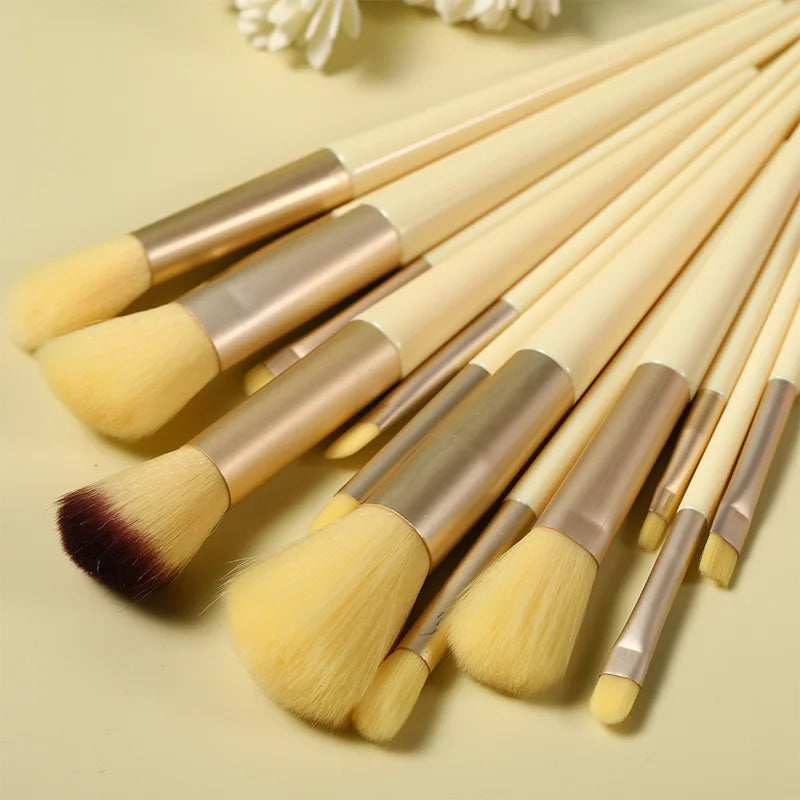 13 PCS Makeup Brushes Set Eye Shadow Foundation Women Cosmetic Brush Eyeshadow Blush Beauty Soft Make Up Tools Bag - PrimeNest