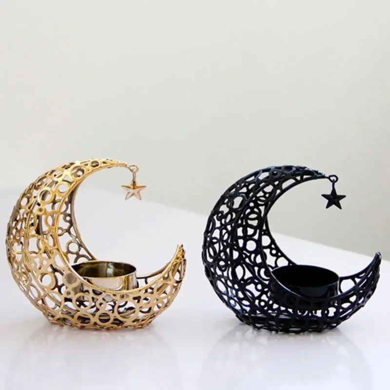 Eid Mubarak Moon Crystal Candlestick
