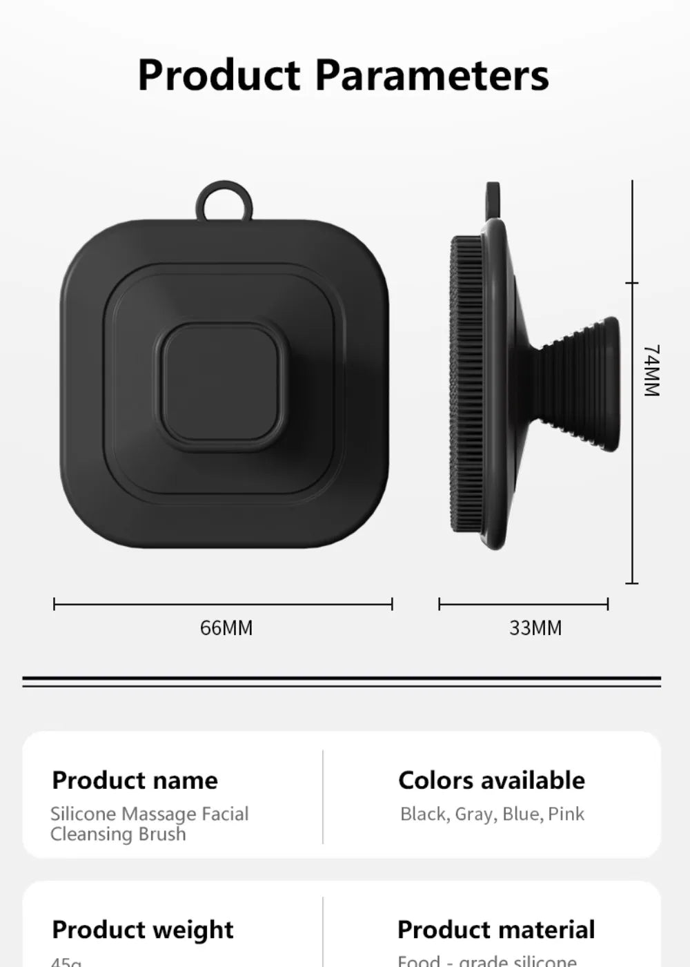 2-in-1 Silicone Brush Square Face  Beard Exfoliator for Men Travel-Friendly Deep Pore Cleanser for Grooming Kits - PrimeNest