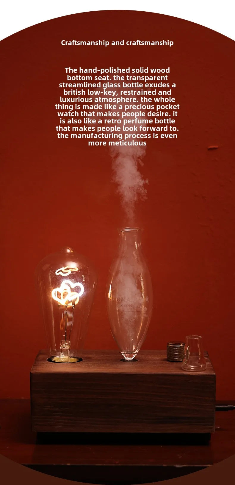 Aroma Diffuser Vintage Tungsten Filament Lamp Aromatherapy Machine Humidifier Lighting Sandalwood Pure Essential Oil Diffuser
