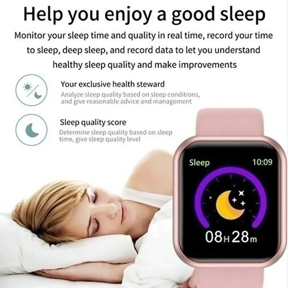 Multifunctional Smart Watch Men Women Bluetooth Connected Phone Music Fitness Sports Bracelet Sleep Monitor Y68 Smartwatch D20-1