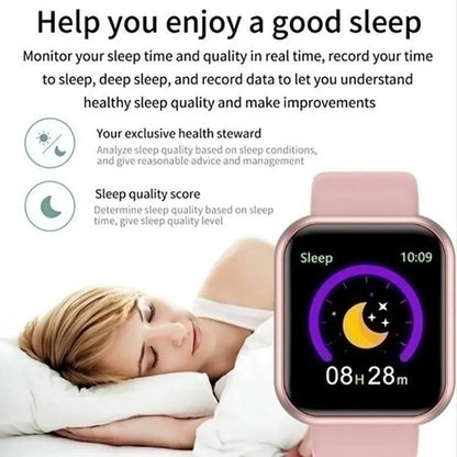 Multifunctional Smart Watch Men Women Bluetooth Connected Phone Music Fitness Sports Bracelet Sleep Monitor Y68 Smartwatch D20-1
