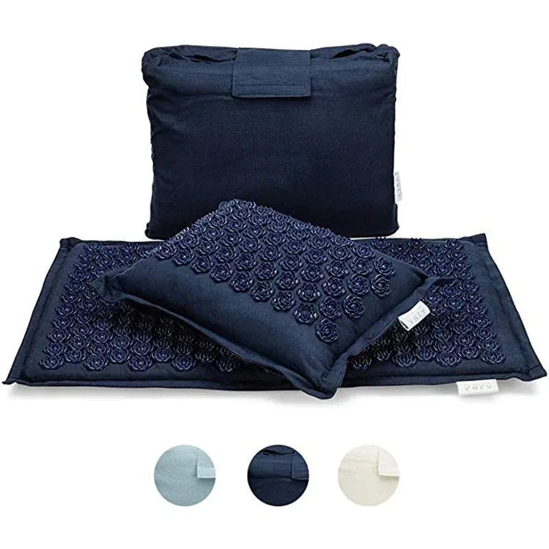 Spike Mat Acupressure Mat, Massage Mat Acupuncture Pillow Set Yoga Mat Needle Relieve Back, Neck and Sciatic Pain, Relax Muscles