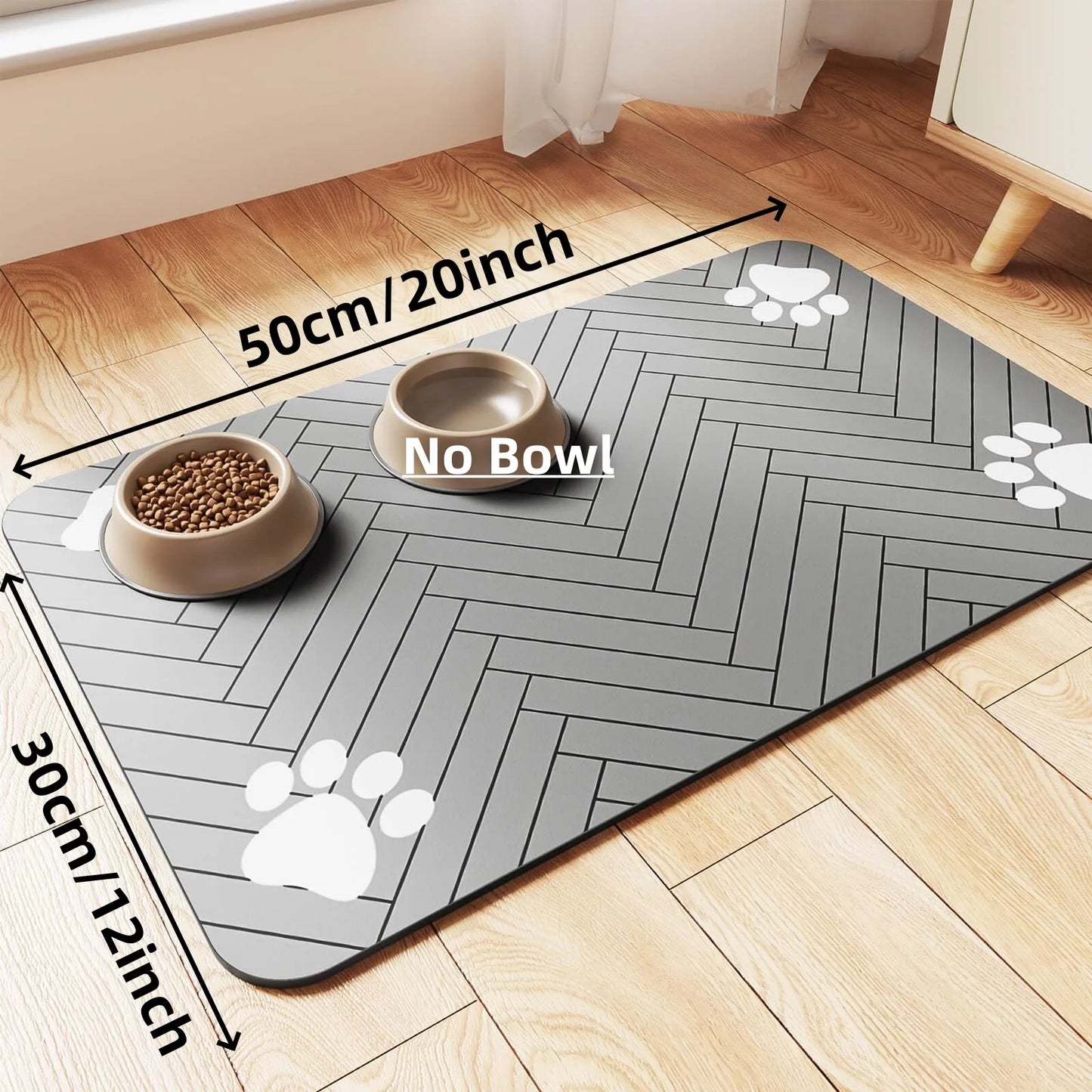 Pet Feeding Mat-Absorbent Pet Placemat for Food and Water Bowl with Waterproof Rubber Backing Quick Dry Water Mat for Dog Cat - PrimeNest
