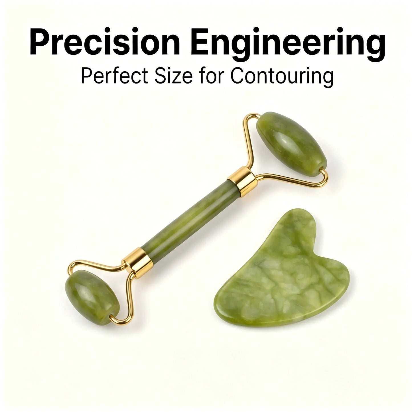 Natural Jade Roller & Gua Sha Board Set Double Head Facial Massager Anti-Aging Skin Care Tool