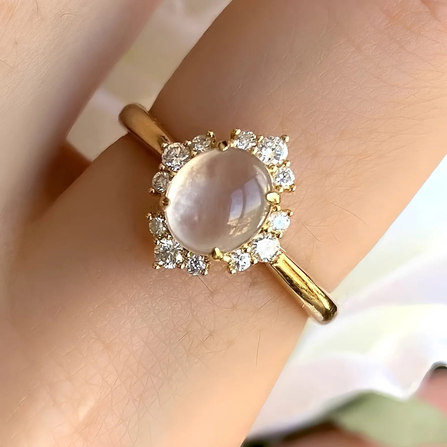 PANJBJ 925 Sterling Silver Hotan Jade Geometric Ring for Women Girl Adjustable Retro Delicate Jewelry Birthday Gift Dropshipping