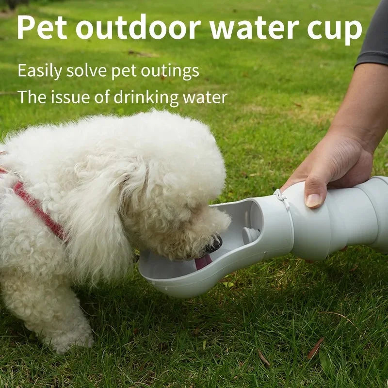 Collapsible Dog Water Bottle with Bowl, Portable Pet Travel Water Dispenser, Leak Proof Outdoor Drinking Cup for Dogs