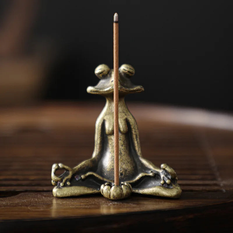 Zen Frog Incense Burner | Zinc Alloy Lotus Base Set