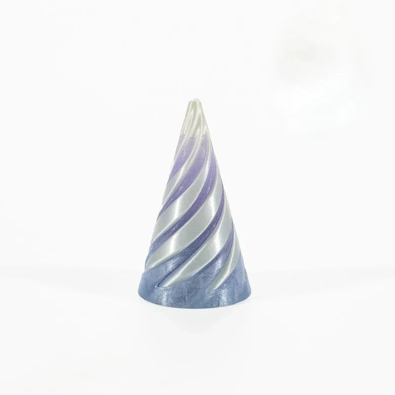 3D Printed Spiral Cone Pyramid Passthrough Sculpture Pass Through Pyramid Toy Mini Vortex Thread illusion Cone Spiral Ornament - PrimeNest
