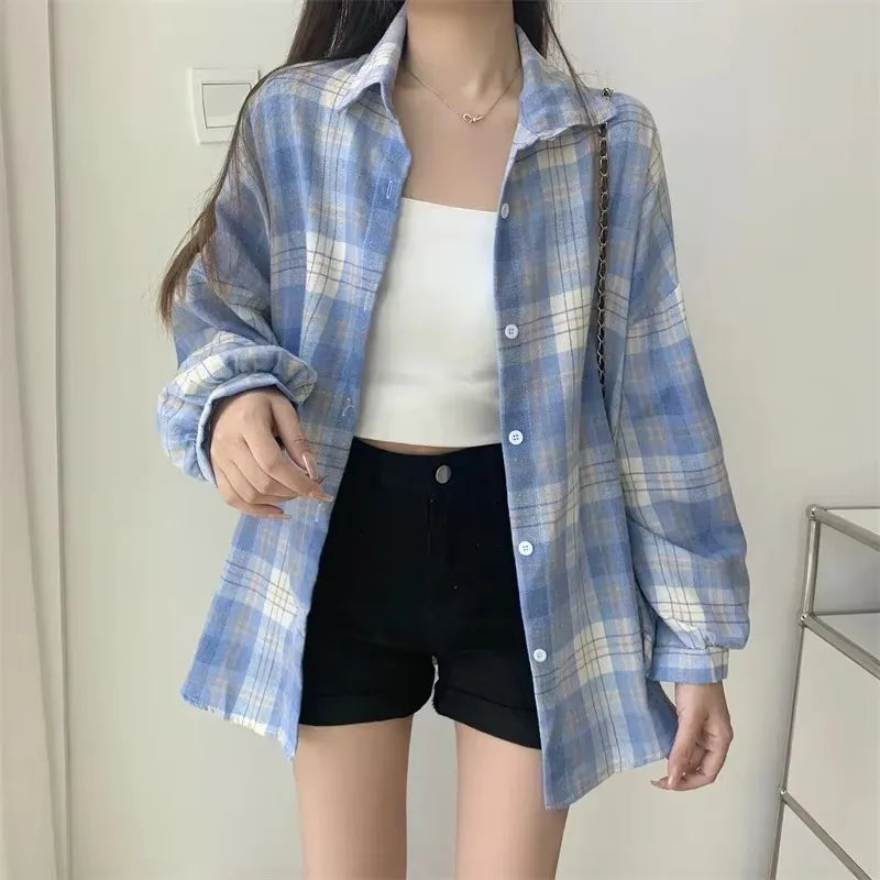 Vintage Plaid Oversized Shirt