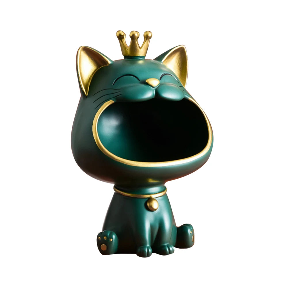 Lucky Cat Storage Statue | Resin Desktop Organiser & Home Décor Ornament